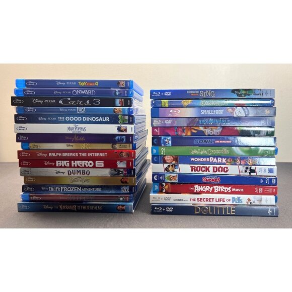 Disney Other - Disney Blu Ray DVD Lot 28 Kids Movies Cars 3 Sonic Goosebumps Big Hero Toy Story